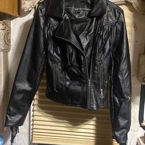 Last Kiss, Black Leather jacket with fringe.